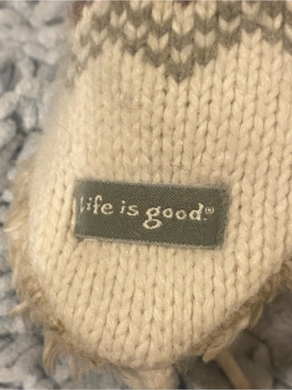 Life is Good Youth Winter Ear Flap Beanie Knit With Angora Lining